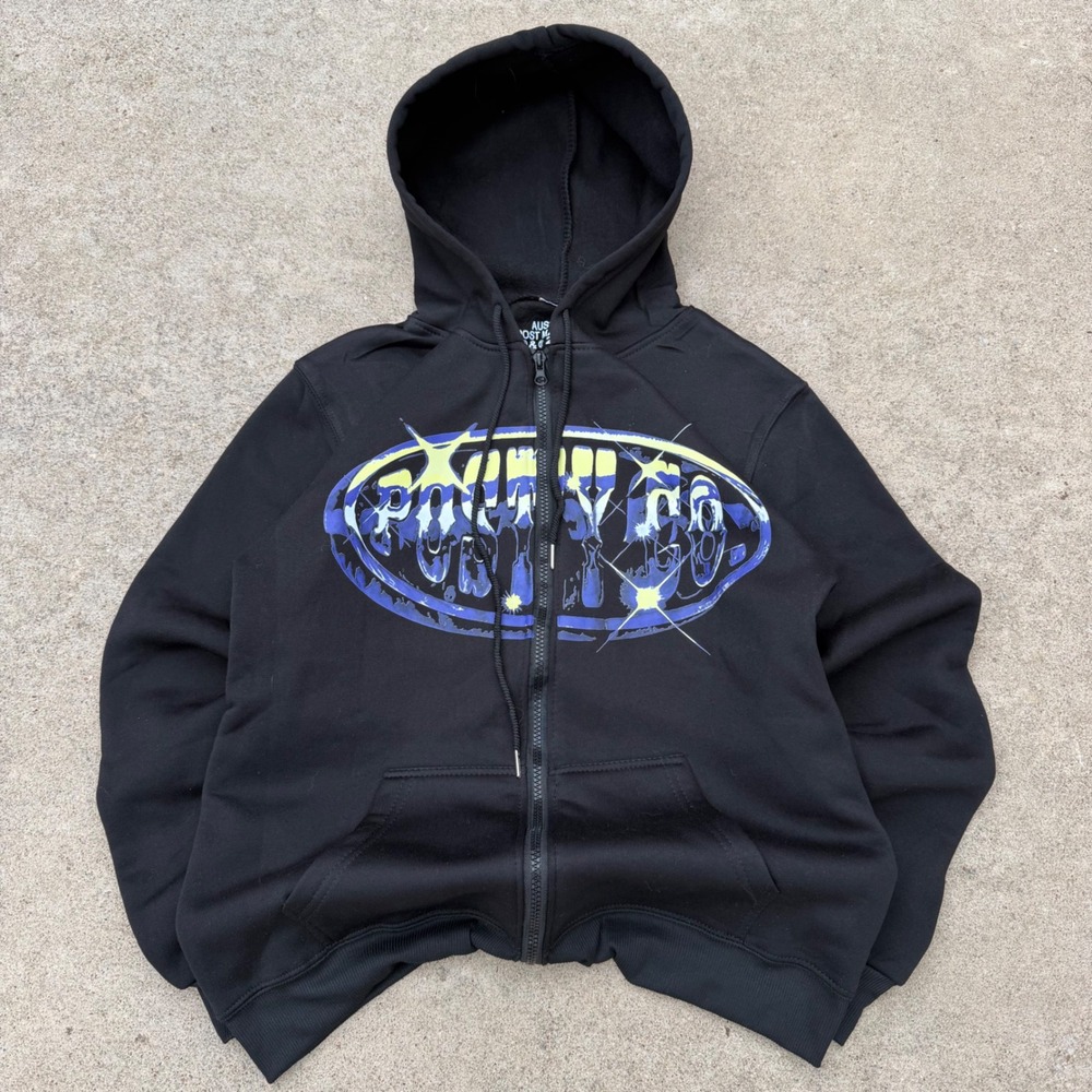 Post Malone Big Ass Stadium Tour 2023 Zip Up Hoodie Black Mens Medium Posty Co